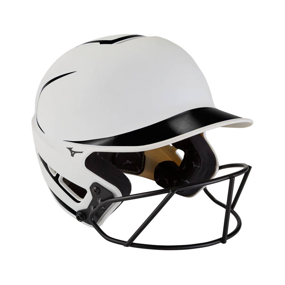 Womens Mizuno F6 Fastpitch Softball Batting Helmet White/Black Philippines (FHYVUZ032)